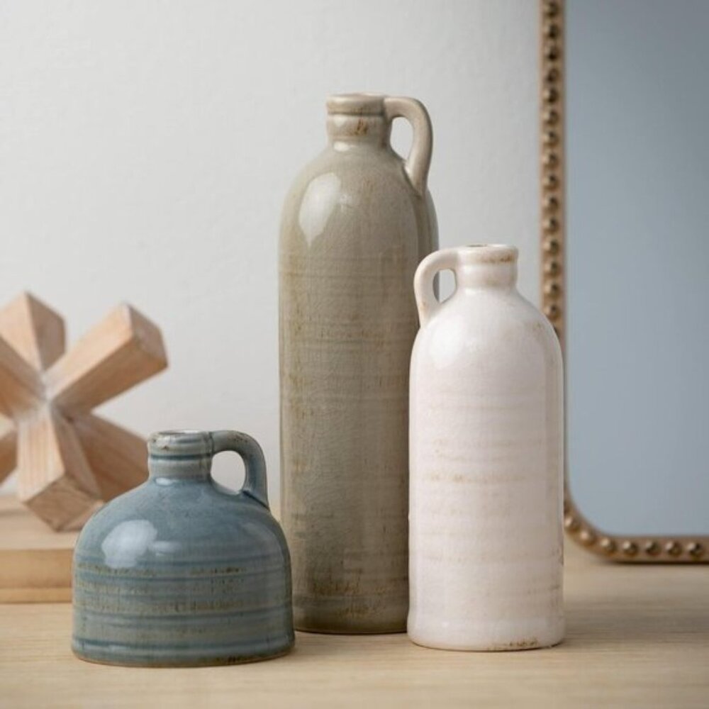 New Ceramic Jug Vase Set, Farmhouse Decor for Kitchen, Living Room or Office